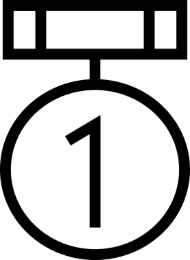 Kazanan Siyah ve Beyaz Logo Simgesi Markalaşma ve Tasarım için PNG Biçiminde