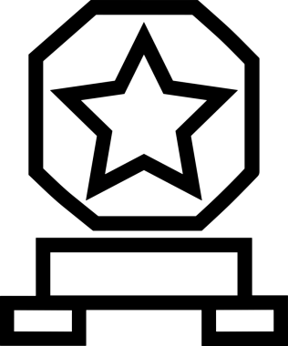 Kazanan Siyah ve Beyaz Logo Simgesi Markalaşma ve Tasarım için PNG Biçiminde