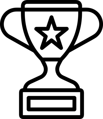 Kazanan Siyah ve Beyaz Logo Simgesi Markalaşma ve Tasarım için PNG Biçiminde