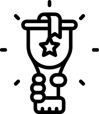 Kazanan Siyah ve Beyaz Logo Simgesi Markalaşma ve Tasarım için PNG Biçiminde