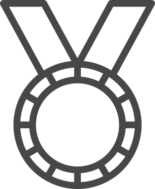 Kazanan Siyah ve Beyaz Logo Simgesi Markalaşma ve Tasarım için PNG Biçiminde