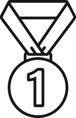 Kazanan Siyah ve Beyaz Logo Simgesi Markalaşma ve Tasarım için PNG Biçiminde