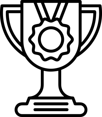 Kazanan Siyah ve Beyaz Logo Simgesi Markalaşma ve Tasarım için PNG Biçiminde