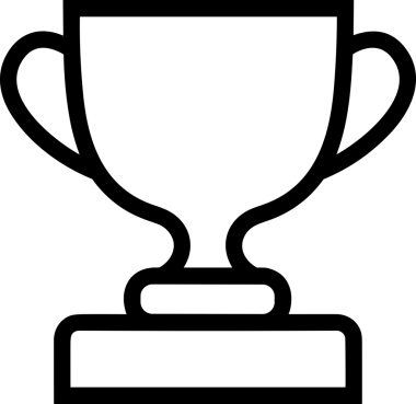 Kazanan Siyah ve Beyaz Logo Simgesi Markalaşma ve Tasarım için PNG Biçiminde