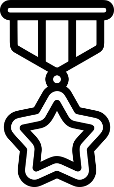 Kazanan Siyah ve Beyaz Logo Simgesi Markalaşma ve Tasarım için PNG Biçiminde
