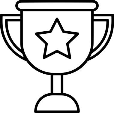 Kazanan Siyah ve Beyaz Logo Simgesi Markalaşma ve Tasarım için PNG Biçiminde