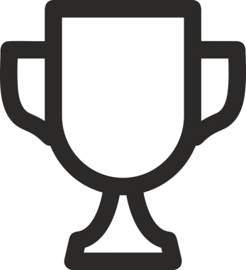 Kazanan Siyah ve Beyaz Logo Simgesi Markalaşma ve Tasarım için PNG Biçiminde