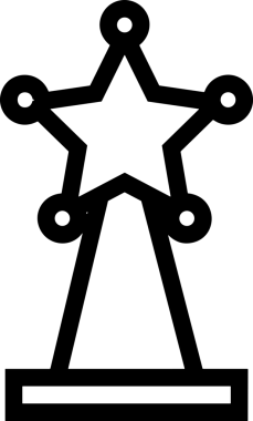 Kazanan Siyah ve Beyaz Logo Simgesi Markalaşma ve Tasarım için PNG Biçiminde