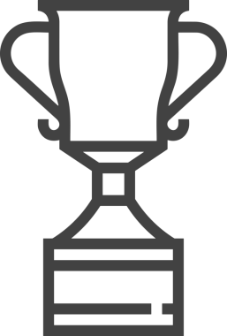 Kazanan Siyah ve Beyaz Logo Simgesi Markalaşma ve Tasarım için PNG Biçiminde