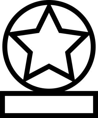 Kazanan Siyah ve Beyaz Logo Simgesi Markalaşma ve Tasarım için PNG Biçiminde