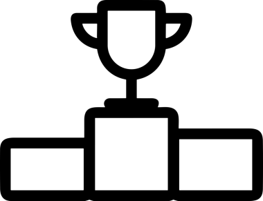 Kazanan Siyah ve Beyaz Logo Simgesi Markalaşma ve Tasarım için PNG Biçiminde