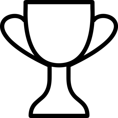 Kazanan Siyah ve Beyaz Logo Simgesi Markalaşma ve Tasarım için PNG Biçiminde