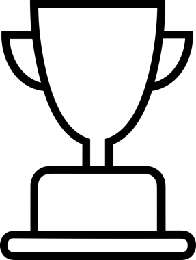 Kazanan Siyah ve Beyaz Logo Simgesi Markalaşma ve Tasarım için PNG Biçiminde