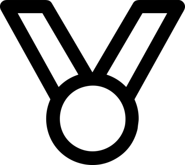 Kazanan Siyah ve Beyaz Logo Simgesi Markalaşma ve Tasarım için PNG Biçiminde