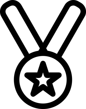 Kazanan Siyah ve Beyaz Logo Simgesi Markalaşma ve Tasarım için PNG Biçiminde