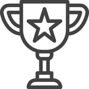 Kazanan Siyah ve Beyaz Logo Simgesi Markalaşma ve Tasarım için PNG Biçiminde