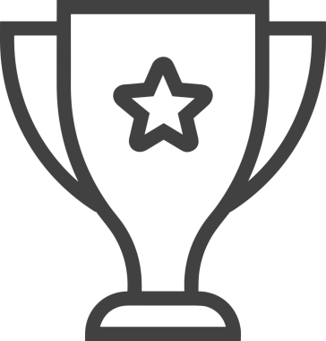 Kazanan Siyah ve Beyaz Logo Simgesi Markalaşma ve Tasarım için PNG Biçiminde