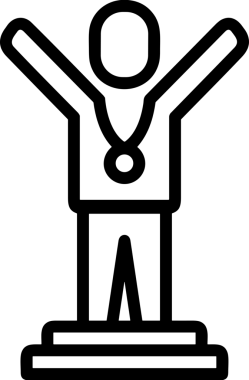 Kazanan Siyah ve Beyaz Logo Simgesi Markalaşma ve Tasarım için PNG Biçiminde