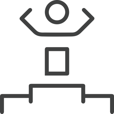 Kazanan Siyah ve Beyaz Logo Simgesi Markalaşma ve Tasarım için PNG Biçiminde