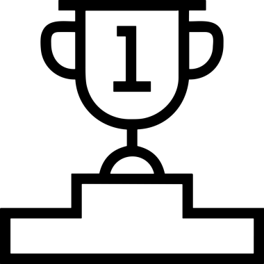 Kazanan Siyah ve Beyaz Logo Simgesi Markalaşma ve Tasarım için PNG Biçiminde