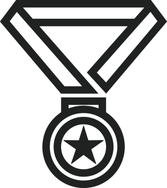 Kazanan Siyah ve Beyaz Logo Simgesi Markalaşma ve Tasarım için PNG Biçiminde