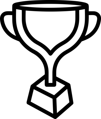 Kazanan Siyah ve Beyaz Logo Simgesi Markalaşma ve Tasarım için PNG Biçiminde