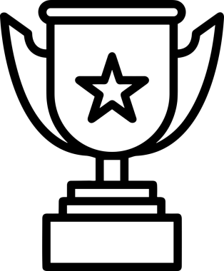 Kazanan Siyah ve Beyaz Logo Simgesi Markalaşma ve Tasarım için PNG Biçiminde