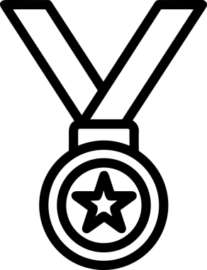 Kazanan Siyah ve Beyaz Logo Simgesi Markalaşma ve Tasarım için PNG Biçiminde