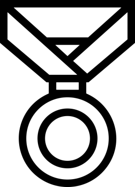 Kazanan Siyah ve Beyaz Logo Simgesi Markalaşma ve Tasarım için PNG Biçiminde