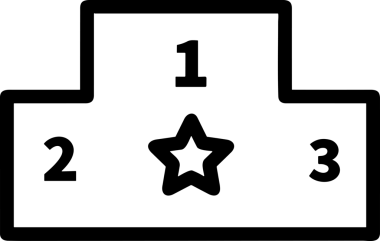 Kazanan Siyah ve Beyaz Logo Simgesi Markalaşma ve Tasarım için PNG Biçiminde