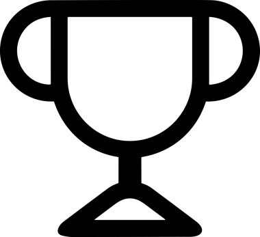 Kazanan Siyah ve Beyaz Logo Simgesi Markalaşma ve Tasarım için PNG Biçiminde