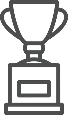 Kazanan Siyah ve Beyaz Logo Simgesi Markalaşma ve Tasarım için PNG Biçiminde