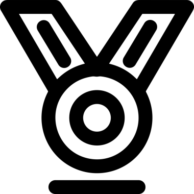Kazanan Siyah ve Beyaz Logo Simgesi Markalaşma ve Tasarım için PNG Biçiminde