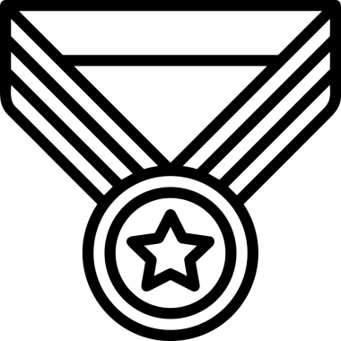 Kazanan Siyah ve Beyaz Logo Simgesi Markalaşma ve Tasarım için PNG Biçiminde