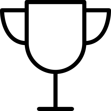 Kazanan Siyah ve Beyaz Logo Simgesi Markalaşma ve Tasarım için PNG Biçiminde