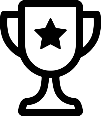 Kazanan Siyah ve Beyaz Logo Simgesi Markalaşma ve Tasarım için PNG Biçiminde