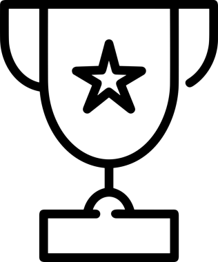 Kazanan Siyah ve Beyaz Logo Simgesi Markalaşma ve Tasarım için PNG Biçiminde