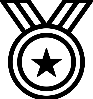 Kazanan Siyah ve Beyaz Logo Simgesi Markalaşma ve Tasarım için PNG Biçiminde