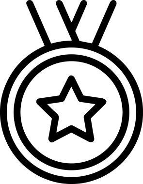 Kazanan Siyah ve Beyaz Logo Simgesi Markalaşma ve Tasarım için PNG Biçiminde