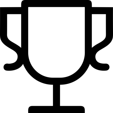 Kazanan Siyah ve Beyaz Logo Simgesi Markalaşma ve Tasarım için PNG Biçiminde