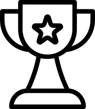 Kazanan Siyah ve Beyaz Logo Simgesi Markalaşma ve Tasarım için PNG Biçiminde