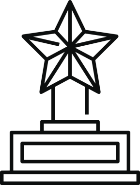 Kazanan Siyah ve Beyaz Logo Simgesi Markalaşma ve Tasarım için PNG Biçiminde