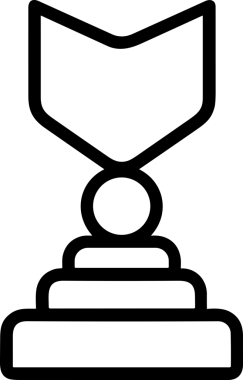 Kazanan Siyah ve Beyaz Logo Simgesi Markalaşma ve Tasarım için PNG Biçiminde