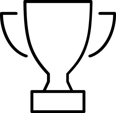 Kazanan Siyah ve Beyaz Logo Simgesi Markalaşma ve Tasarım için PNG Biçiminde