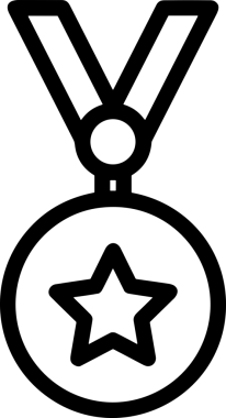 Kazanan Siyah ve Beyaz Logo Simgesi Markalaşma ve Tasarım için PNG Biçiminde