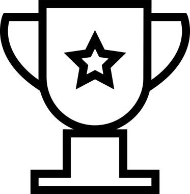 Kazanan Siyah ve Beyaz Logo Simgesi Markalaşma ve Tasarım için PNG Biçiminde