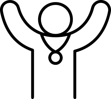 Kazanan Siyah ve Beyaz Logo Simgesi Markalaşma ve Tasarım için PNG Biçiminde