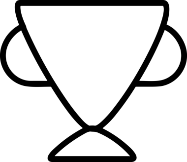 Kazanan Siyah ve Beyaz Logo Simgesi Markalaşma ve Tasarım için PNG Biçiminde