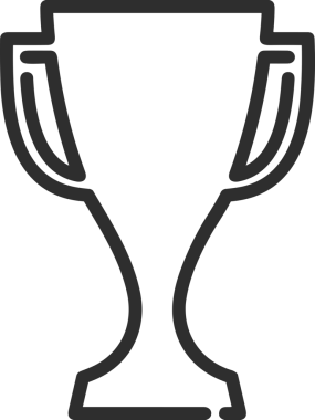 Kazanan Siyah ve Beyaz Logo Simgesi Markalaşma ve Tasarım için PNG Biçiminde