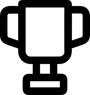 Kazanan Siyah ve Beyaz Logo Simgesi Markalaşma ve Tasarım için PNG Biçiminde